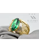 Anneau Vintage Émeraude Or jaune 14 carats vrc057y